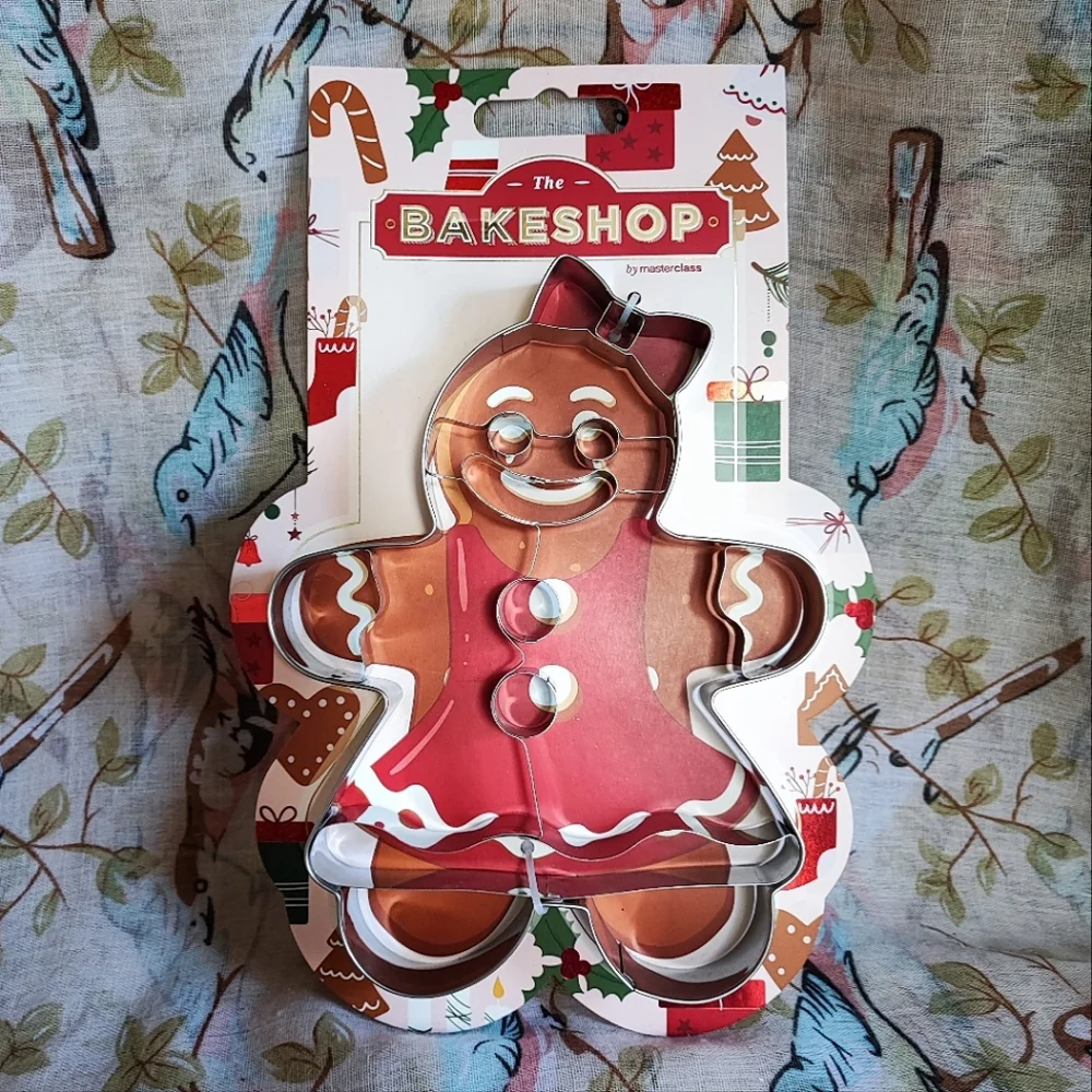 2 Birkmann Bakeshop Gingerbread Man Lady Girl Oversized Christmas Cookie Cutters